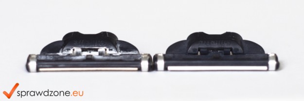 Nożyki Gillette Mach 3: z lewej strony oryginał kupiony w normalnym sklepie, z prawej egzemplarz z Allegro
