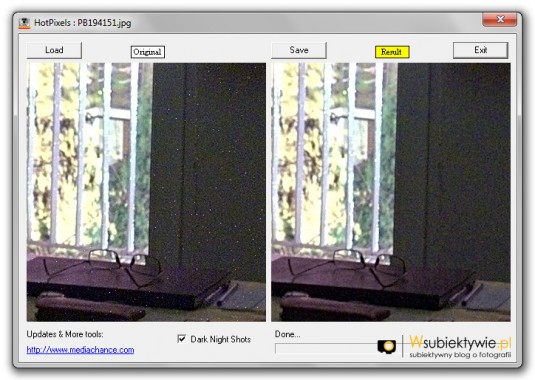 HotPixels - darmowy program do usuwania gorących pixeli na zdjęciach