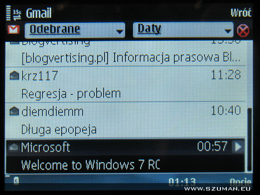 Poczta Gmail w komórce - Nokia E75